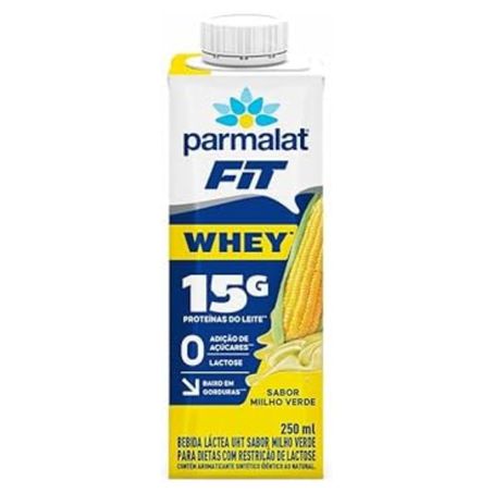 Bebida láctea UHT 15g Proteina Sabor Milho Verde Whey Parmalat Fit 250ml