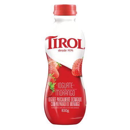 IOGURTE PARCIALMENTE DESNATADO MORANGO TIROL 830G