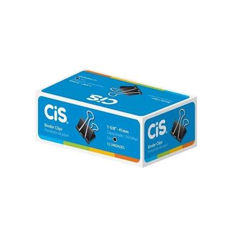 PRENDEDOR DE PAPEL GRAMPOMOL BINDER 41MM C/12UN CIS