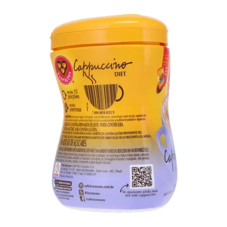 Cappuccino 3 Corações Diet Pt 150g 360-27