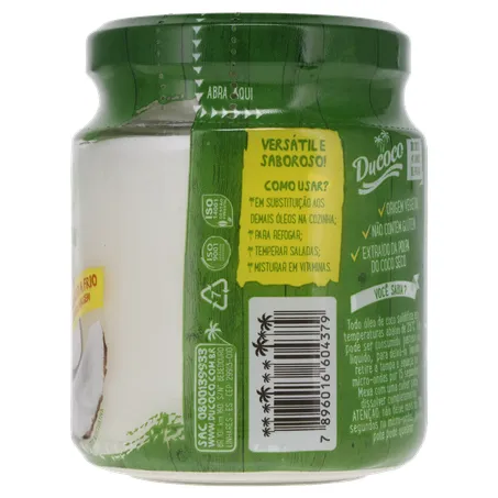 ÓLEO DE COCO DUCOCO EXTRA VIRGEM VIDRO 200ML 360-11