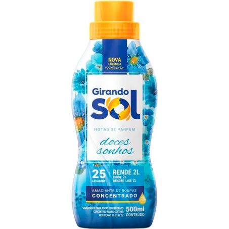Amaciante girando sol 500ml concentrado azul