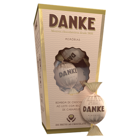 Bombom de Chocolate ao Leite Danke Memórias Recheio de Caramelo 72G