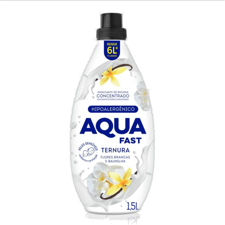 Amaciante Concentrado Aquafast Branco Ternura 1,5L