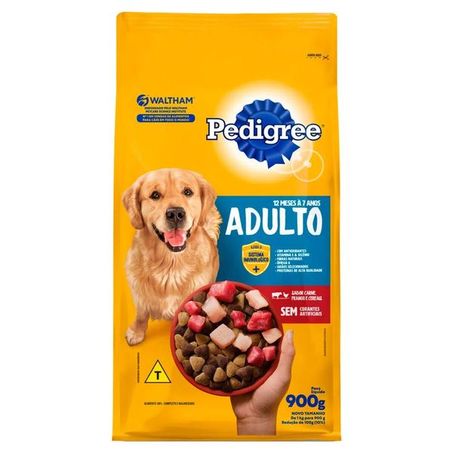 Ração para cães pedigree adulto sabor carne e frango 900g