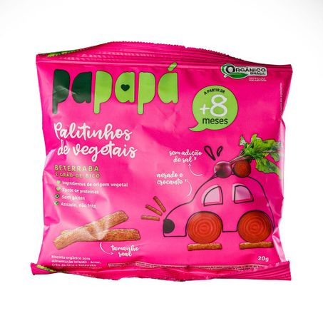 PALITINHAS DE VEGETAIS BETERRABA E GRÃO-DE-BICO 20G