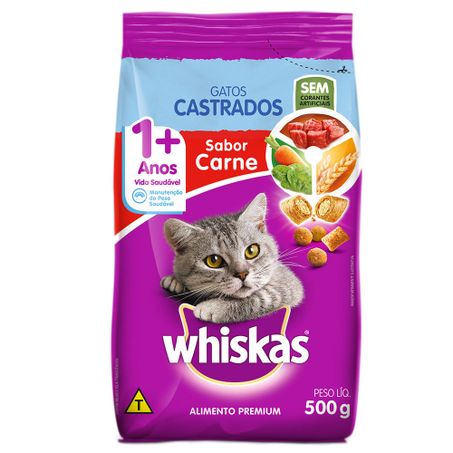 Racao whiskas gato castrado 500g