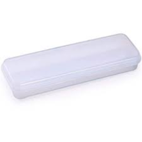 Estojo escolar plastico branco waleu
