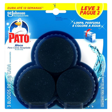 Desodorizador Pato 40g - Caixa Acoplada - Marine - Leve 3, Pague 2 Blocos
