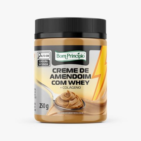 CREME DE AMENDOIM COM WHEY + COLÁGENO BOM PRINCÍPIO POTE 250G