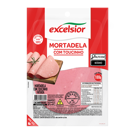 MORTADELA C/T FAT 180G EXCELSI