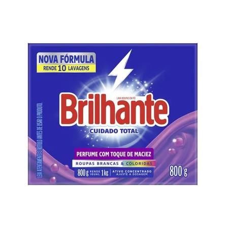 SABÃO PÓ BRILHANTE CUIDADO TOTAL 800G CX