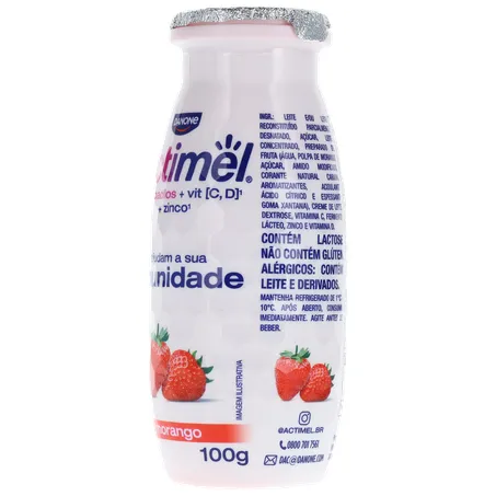 Leite Fermentado Parcialmente Desnatado de Morango Actimel 100G 360-5