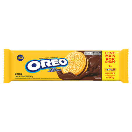 Biscoito Baunilha Recheio Chocolate Oreo Golden Pacote 270g Leve Mais Pague Menos