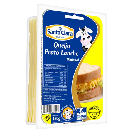 QUEIJO PRATO SANTA CLARA FATIADO 150G