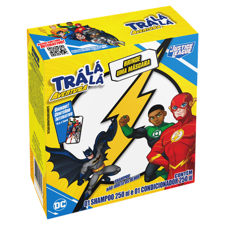Kit Shampoo  Condicionador Infantil Justice League Trá Lá Lá 250ml Cada Grátis Máscara
