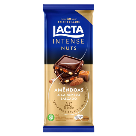 Chocolate lacta intense nuts amendoa 85g