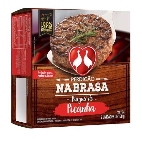 Hamburguer bovino perdigao 150g na brasa