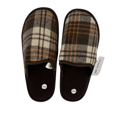 Chinelo Pantufa Valencia Masculina Listrada Marrom