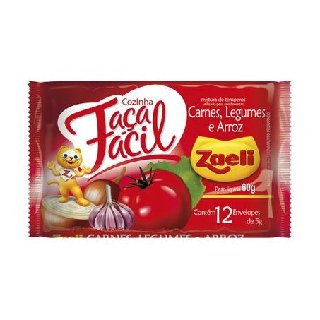 Tempero Zaeli Faça Fácil Para Carne Legumes Arroz 60G