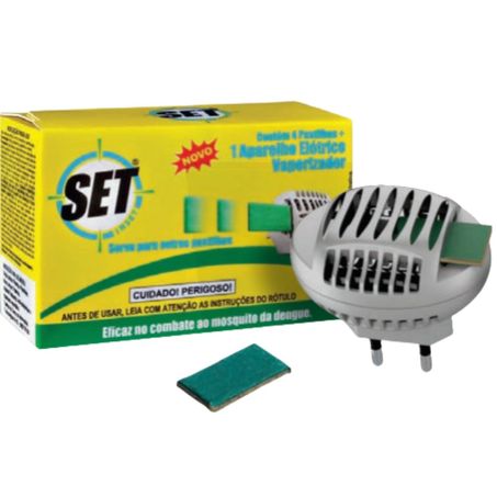 Inseticida aparelho eletrico set inset c/4 pastilhas