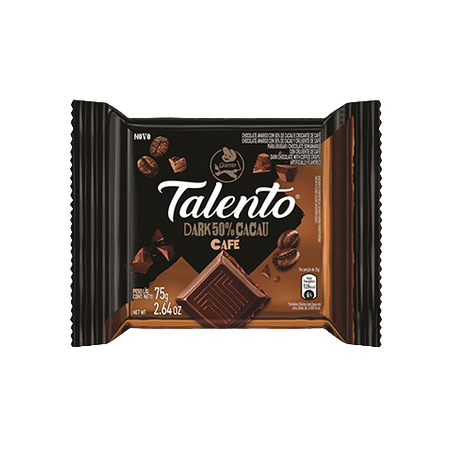 Choc barra talento garoto dark cafe 75g