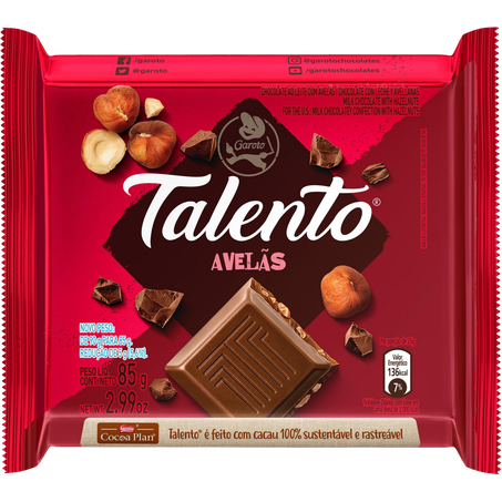 Choc garoto talento 85g avela