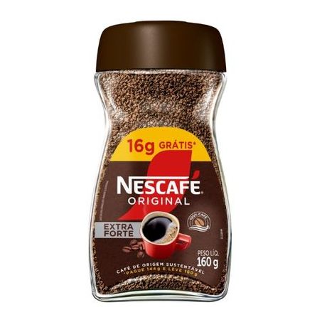 Café Solúvel Granulado Extraforte Nescafé Original Vidro Leve 160g Pague 144g