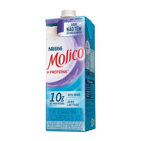 LEITE MOLICO 1L ZERO LACTOSE PROTEÍNAS
