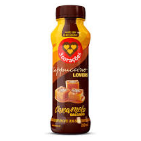 Bebida lactea 3 coracoes cappucino caramelo salgado 260ml