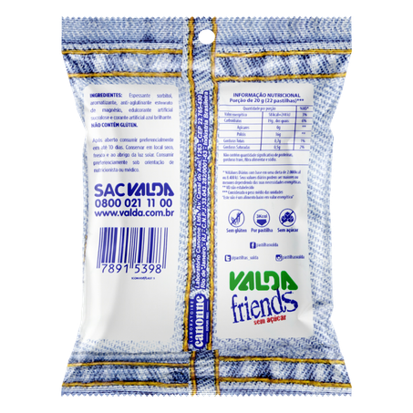 Pastilha valda friends menta e eucalipto sem açúcar sachê 25g 360-3