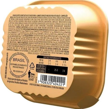 Ração Úmida GranPlus Gourmet Patê Sabor Carne para Gatos Adultos 100 g 360-1