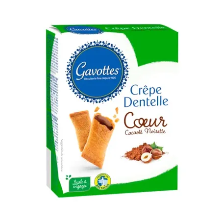 Biscoito gavottes crepe recheado 90g cacau e avelã