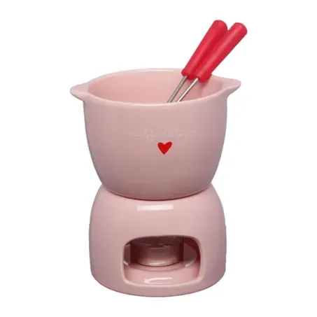 Jogo Fondue Hauskraft 5pcs Porcelana Rosa