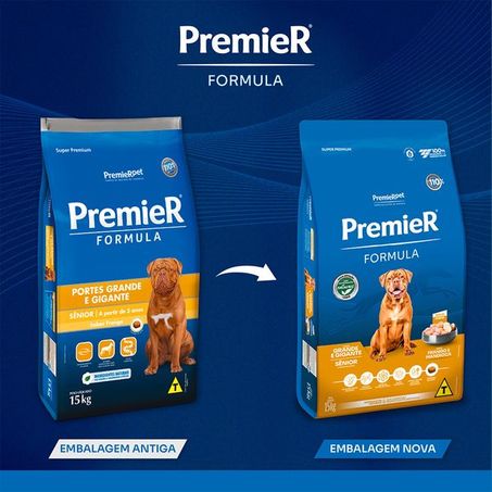 Ração Premier Fórmula para Cães Sênior de Porte Grande e Gigante Sabor Frango 15Kg 360-1