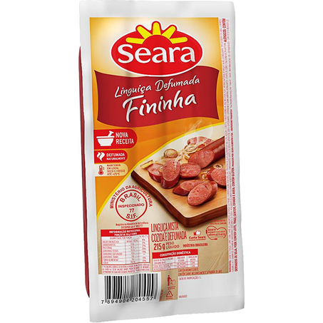 Linguiça Fininha Seara 215g - Defumada