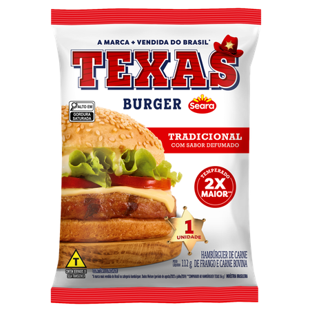 Hambúrguer Misto de Frango e Carne Seara Texas Burguer 112G