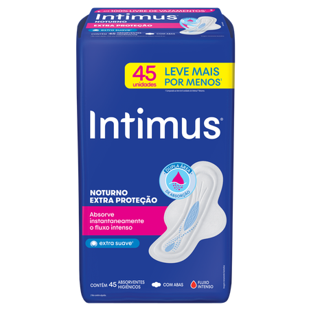 Absorvente Noturno Intimus com Abas 45 Unidades