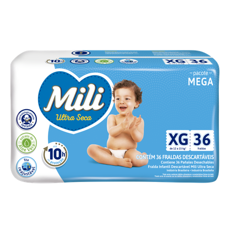 Fralda mili ultra seca mega xg c/36
