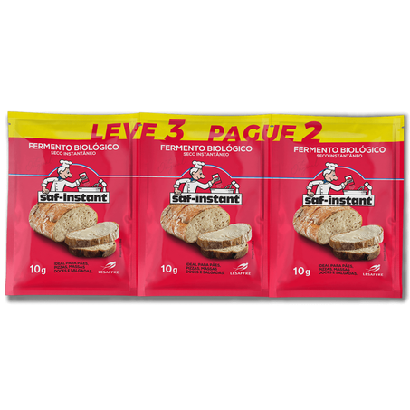 Fermento seco saf 10g instantaneo promocional lev3 pag2