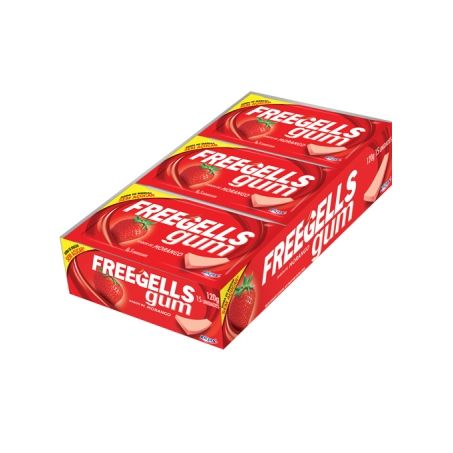 Chicle freegells gum 8gr zero morango