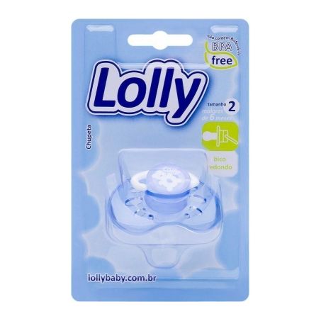 Chupeta Lolly Bico de Silicone Azul Tamanho 2 1UN