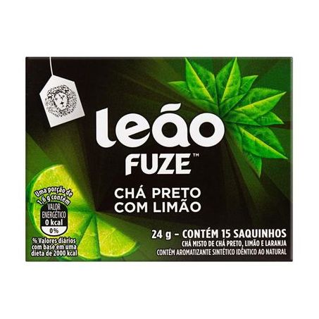 CHA LEAO FUZE PRETO C/LIMAO 24G C/15 SAQ.