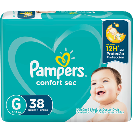 Fralda Pampers Confort Sec Mega  G Pacote C/38UNID
