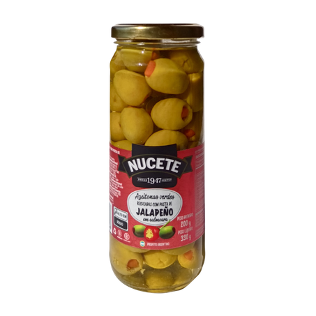 Azeitona Verde Recheada Com Pimenta Jalapeno Nucete 200g
