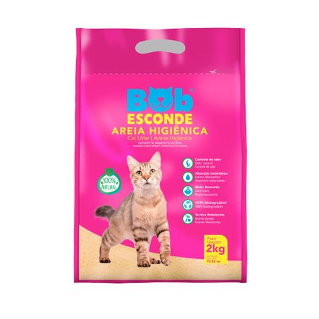 AREIA HIGIENICA BOB ESCONDE  2 KG MANDIOCA        