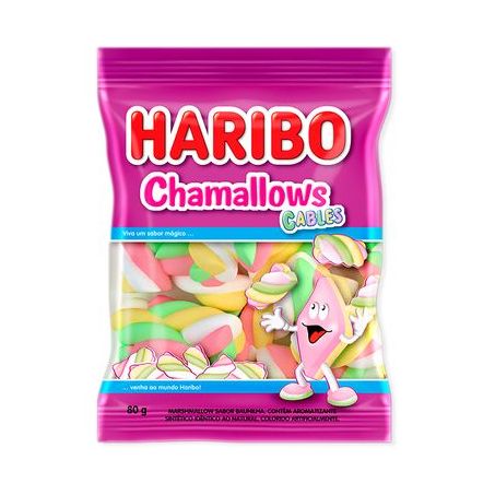 Marshmallow Haribo Chamallows Cables Pacote 80G