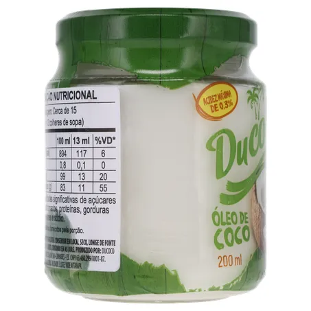 ÓLEO DE COCO DUCOCO EXTRA VIRGEM VIDRO 200ML 360-30