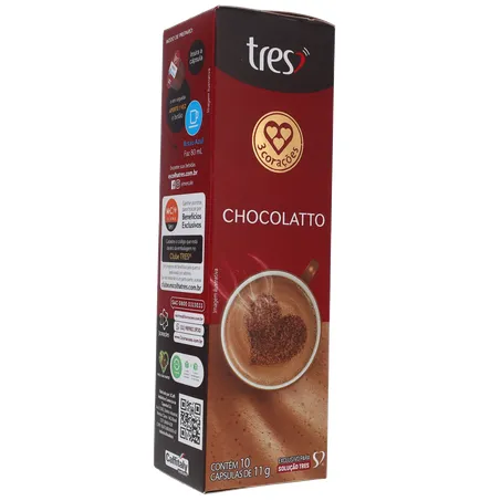 Cápsula 3 Corações Chocolate C/10 110g 360-33