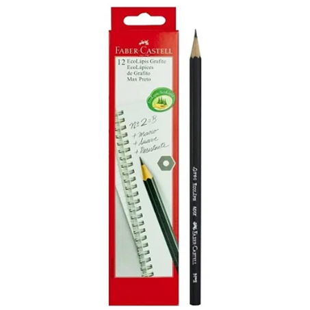 Esc lapis preto faber-castell max hexag n2 pcc/12un